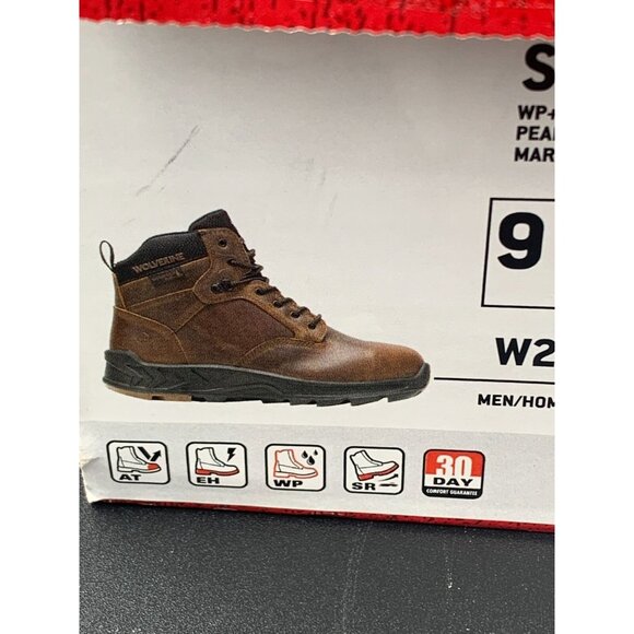 Wolverine Shiftplus Mid LX Safety Boots Brown Leather Men's Size 9EW Steel Toe - Picture 4 of 13